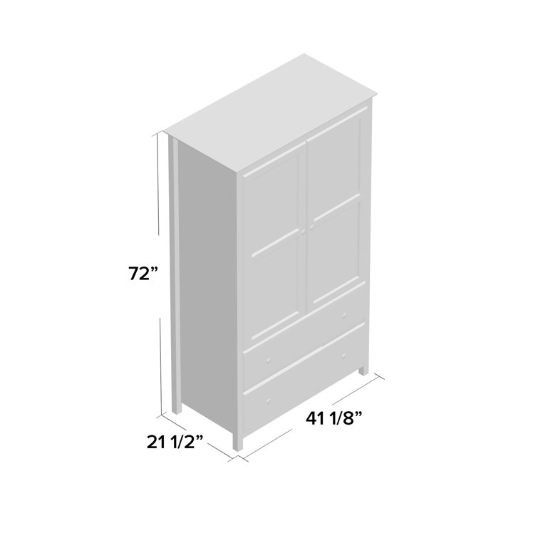 Cherry Solid Wood Shaker Style Armoire with Drawers