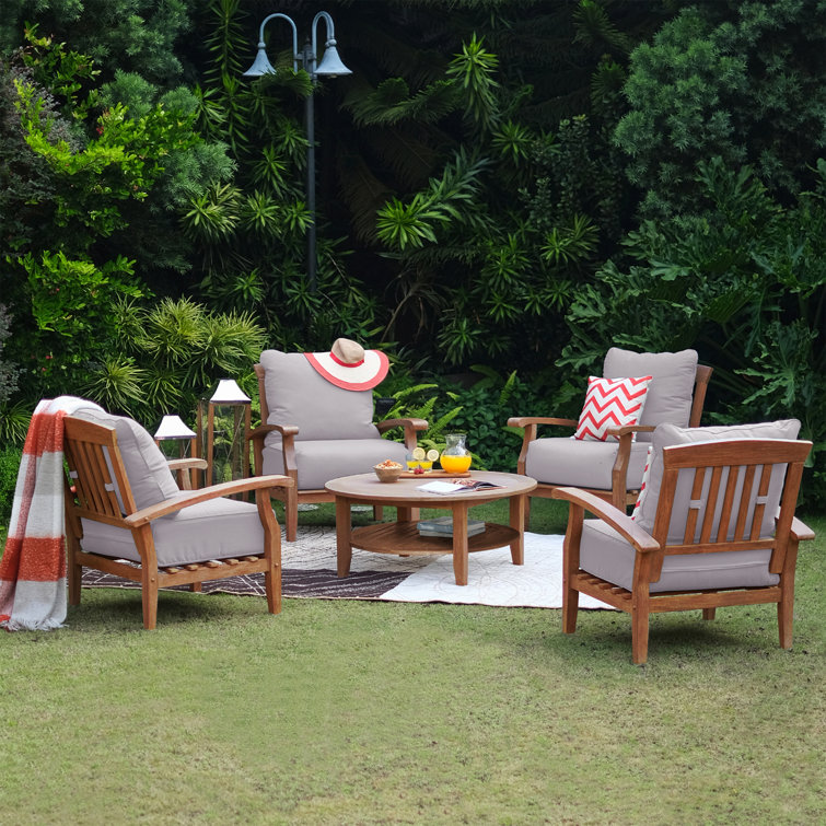 Summerton 40'' Natural Teak Round Outdoor Coffee Table