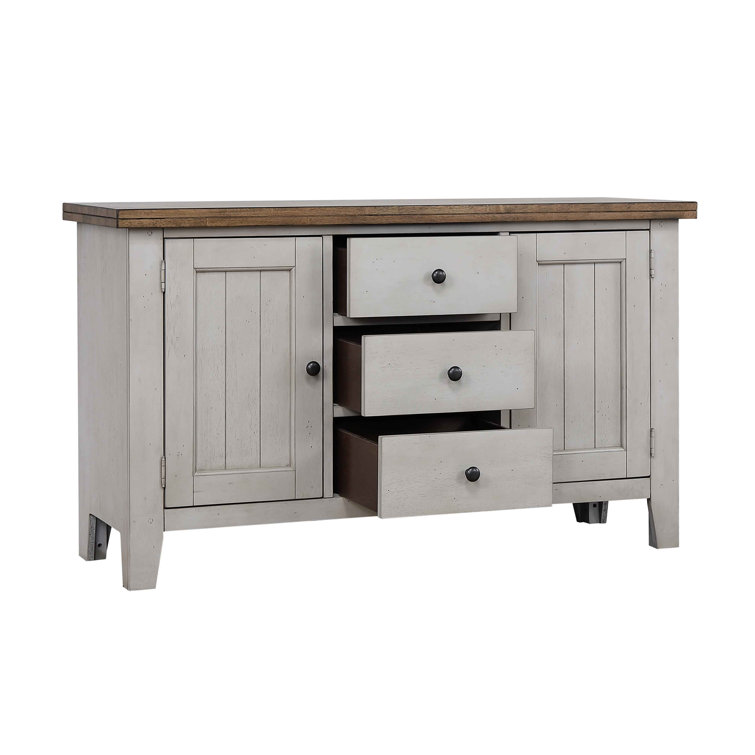 Country Grove Distressed Gray and Brown Oak Sideboard