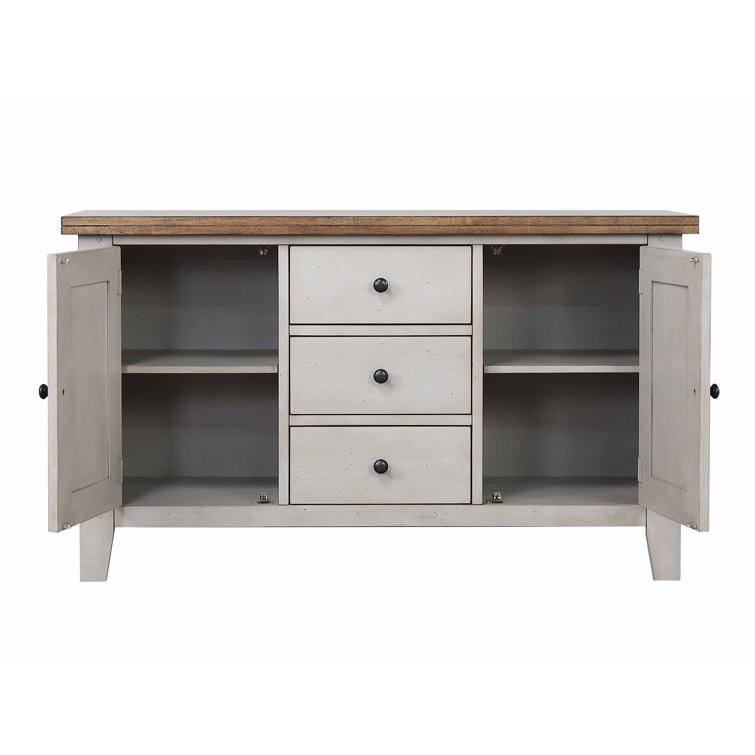 Country Grove Distressed Gray and Brown Oak Sideboard