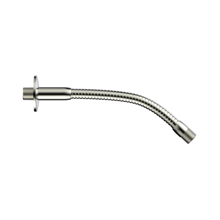 Flexible Brushed Nickel Wall-Mounted Shower Arm