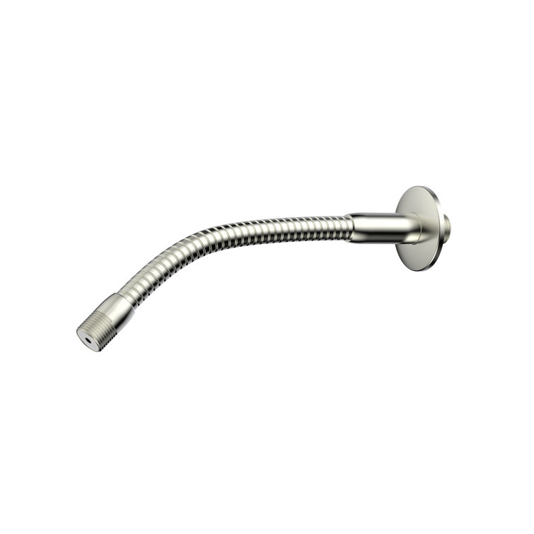 Flexible Brushed Nickel Wall-Mounted Shower Arm