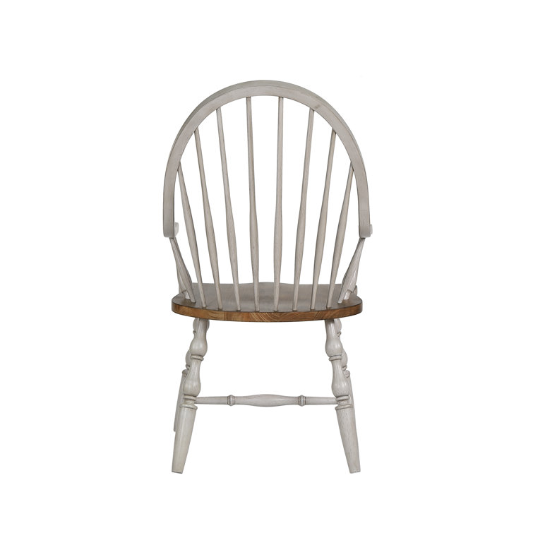 Light Gray Solid Wood High Windsor Arm Chair
