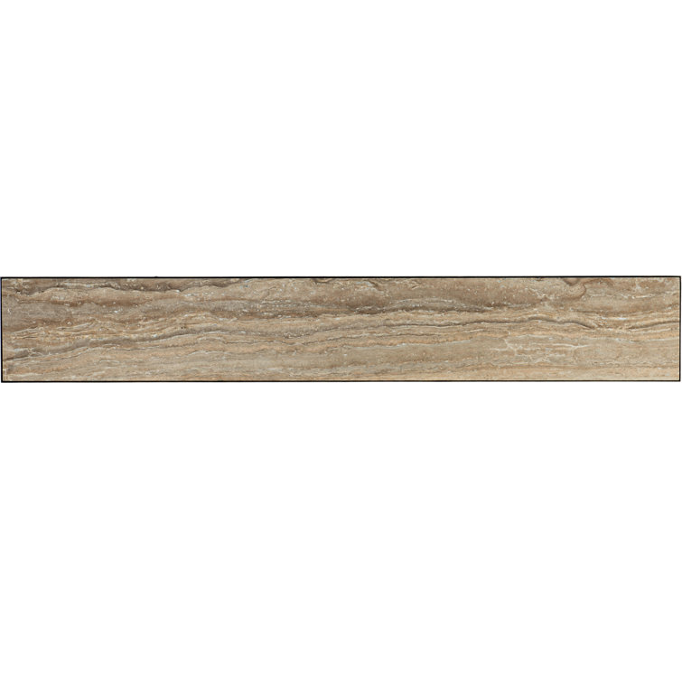 La Grange 91'' Beige Stone Top Console Table with Metal Base