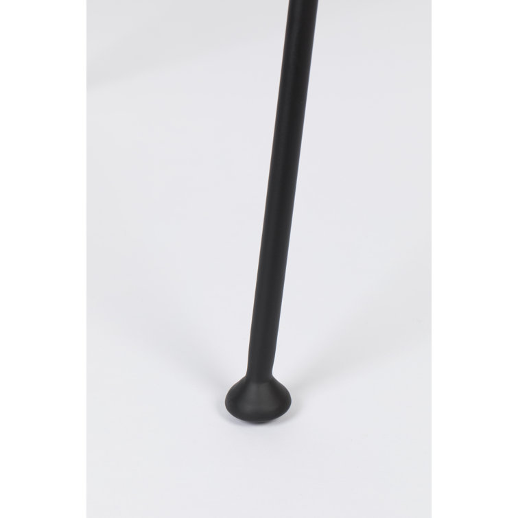 Sleek Black Upholstered Metal-Leg Side Chair Set of 2