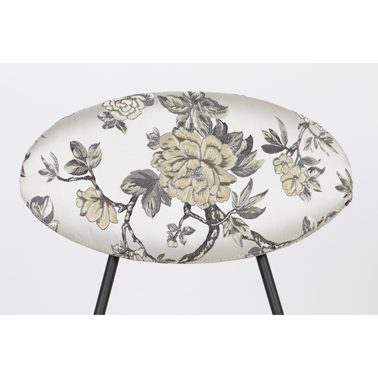 Sleek Black Upholstered Metal-Leg Side Chair Set of 2