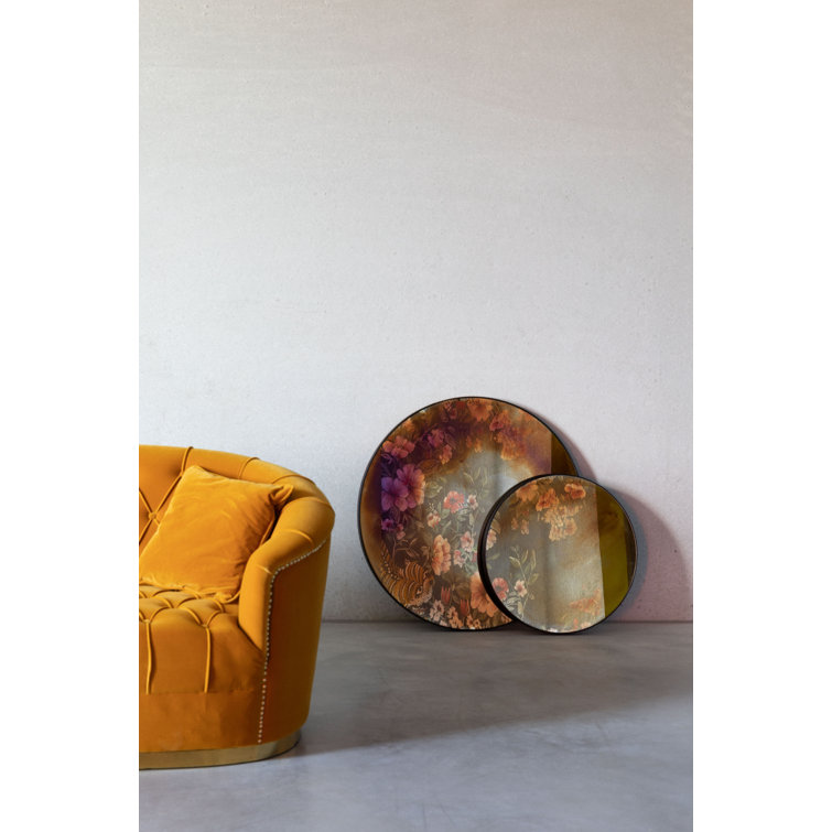 Brown Velvet Tufted Round Arm Sofa, 71''