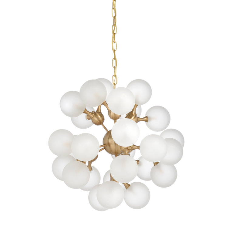 Manhattan 24" Brass and Crystal Sputnik Globe Chandelier