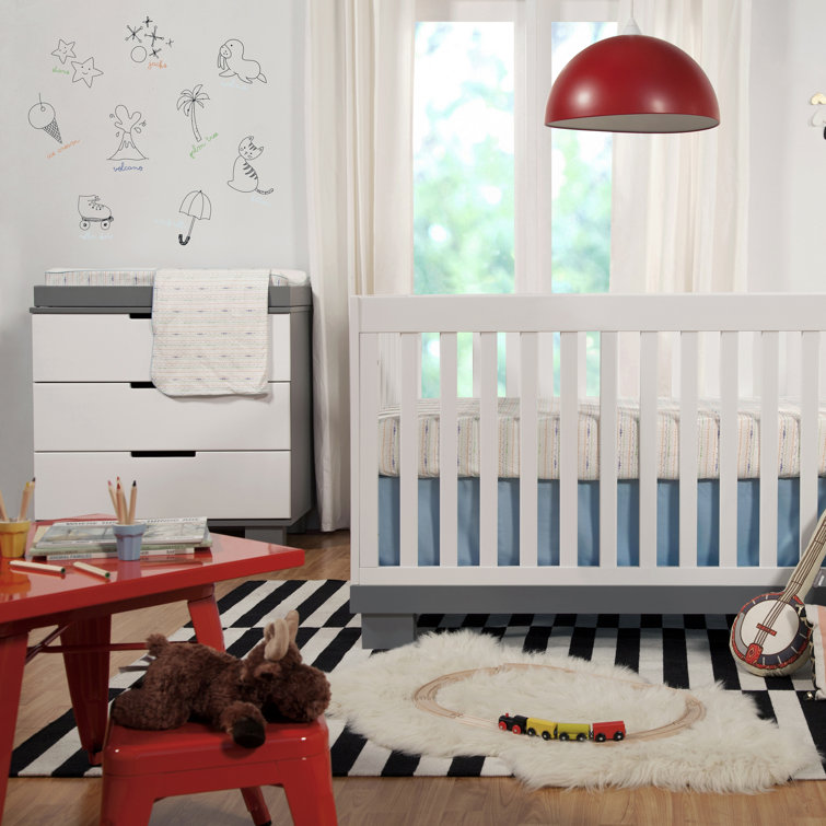 Modo Space-Saving 3-Drawer Changer Dresser in Grey and White