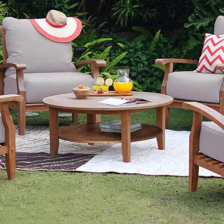 Summerton 40'' Natural Teak Round Outdoor Coffee Table