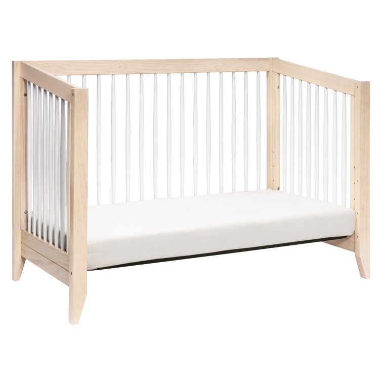 Washed Natural and White Pine 4-in-1 Convertible Crib