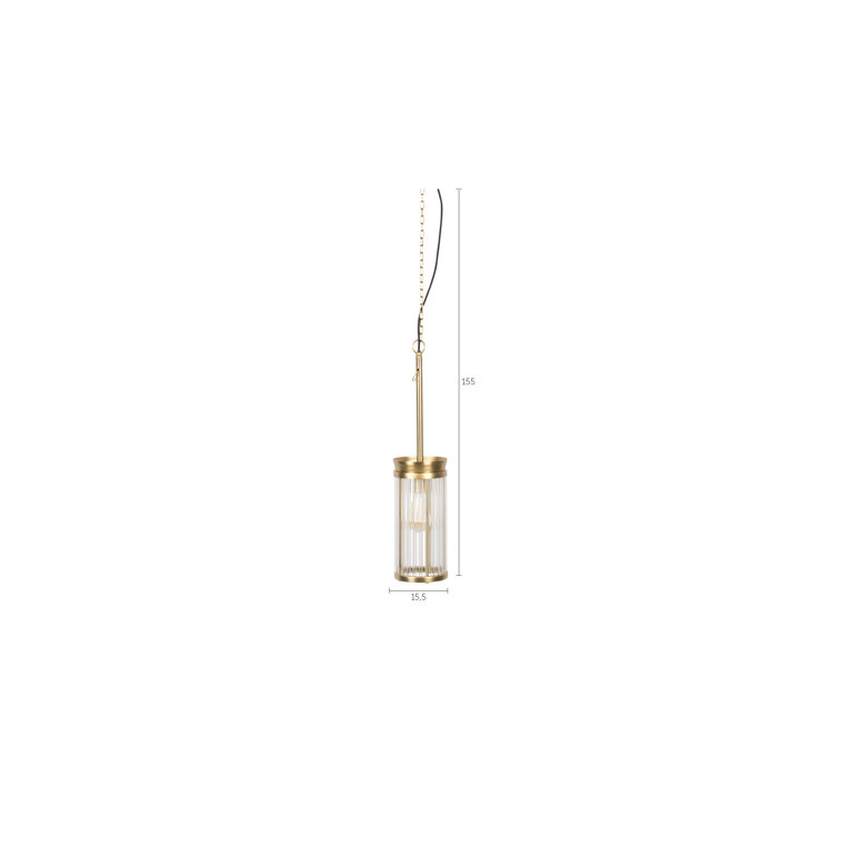 Elysian 13'' Brass Single Cylinder Pendant with Clear Glass Shade