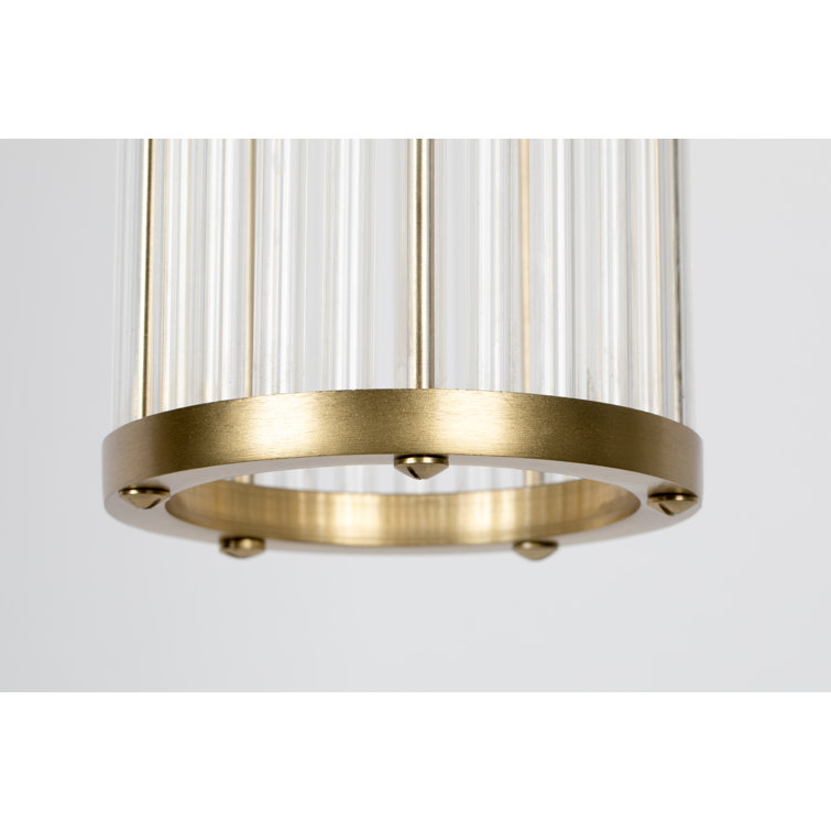 Elysian 13'' Brass Single Cylinder Pendant with Clear Glass Shade