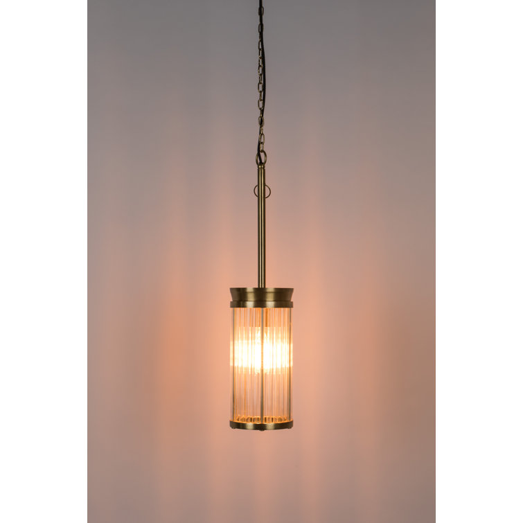 Elysian 13'' Brass Single Cylinder Pendant with Clear Glass Shade
