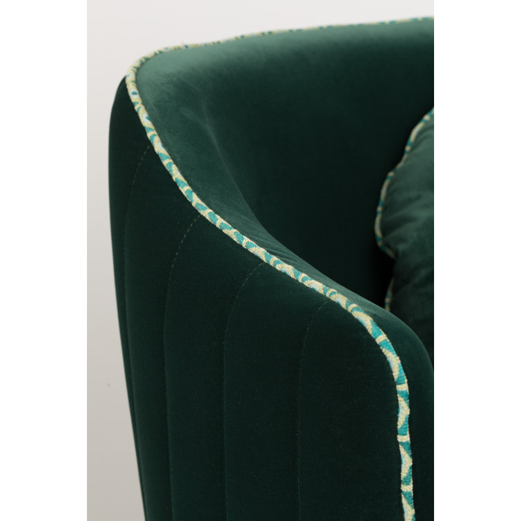 Elegant Dark Green Velvet Swivel Barrel Chair