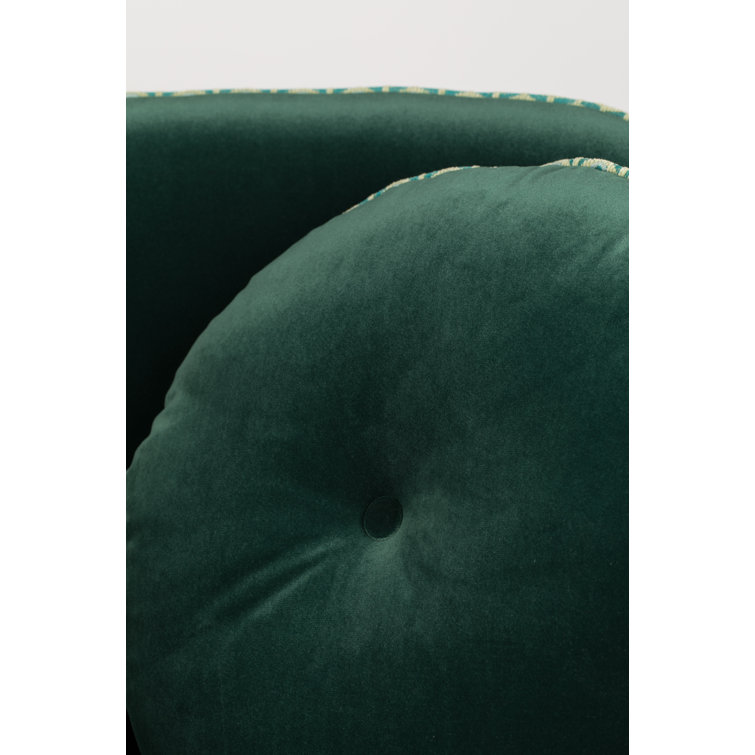 Elegant Dark Green Velvet Swivel Barrel Chair