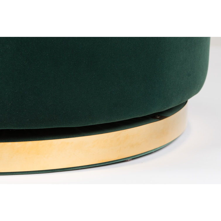 Elegant Dark Green Velvet Swivel Barrel Chair