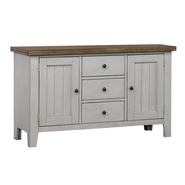 Country Grove Distressed Gray and Brown Oak Sideboard