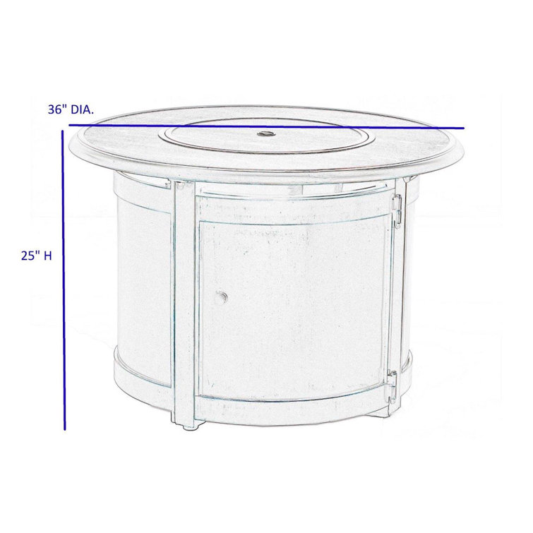 Manchester Black Aluminum Round Gas Fire Pit Table