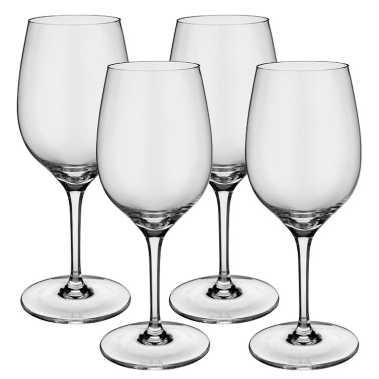 Elegant Clear Crystal White Wine Glass Set of Four