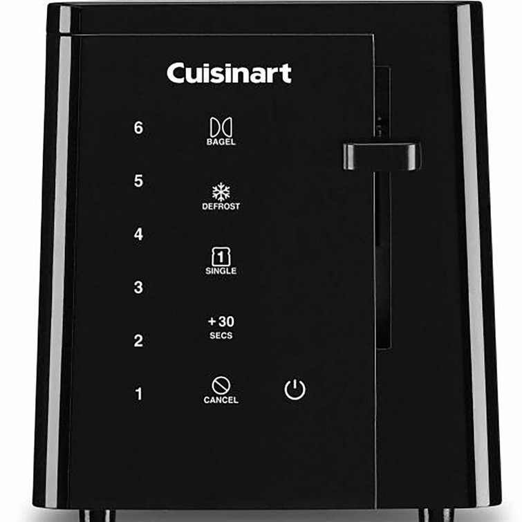 Black Stainless Steel Digital 2-Slice Toaster with Wide Slots