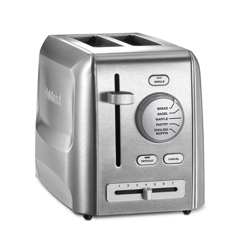 Stainless Steel 2-Slice Toaster with Wide Slot and Crumb Tray
