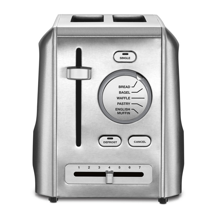 Stainless Steel 2-Slice Toaster with Wide Slot and Crumb Tray