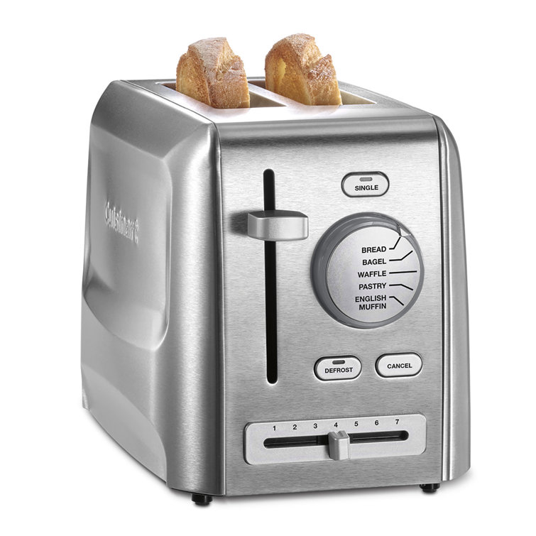 Stainless Steel 2-Slice Toaster with Wide Slot and Crumb Tray