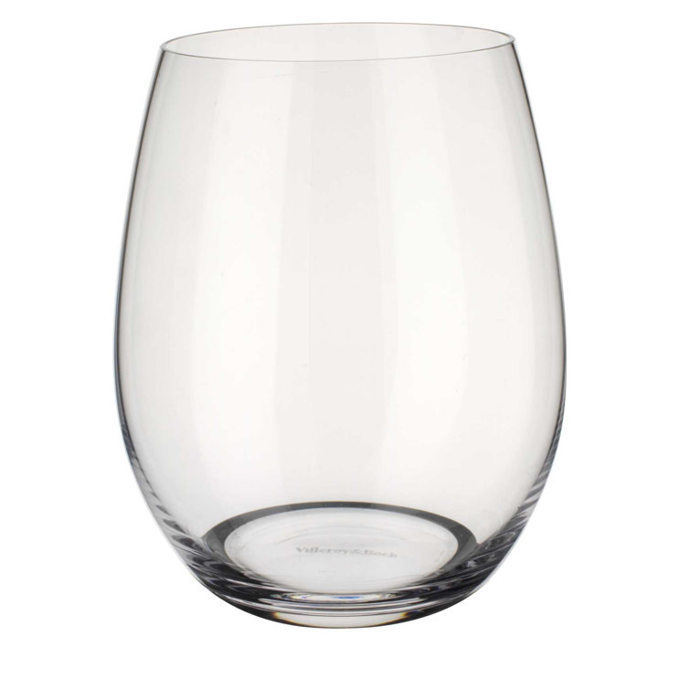 Clear Crystal Stemless Wine Glasses Set of Four