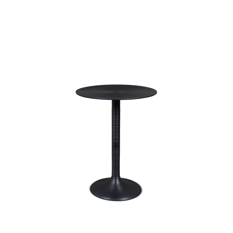 Bold Monkey 15" Round Metal Pedestal End Table - Black