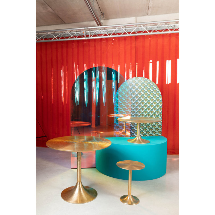 Gold Round Metal Dining Height Table