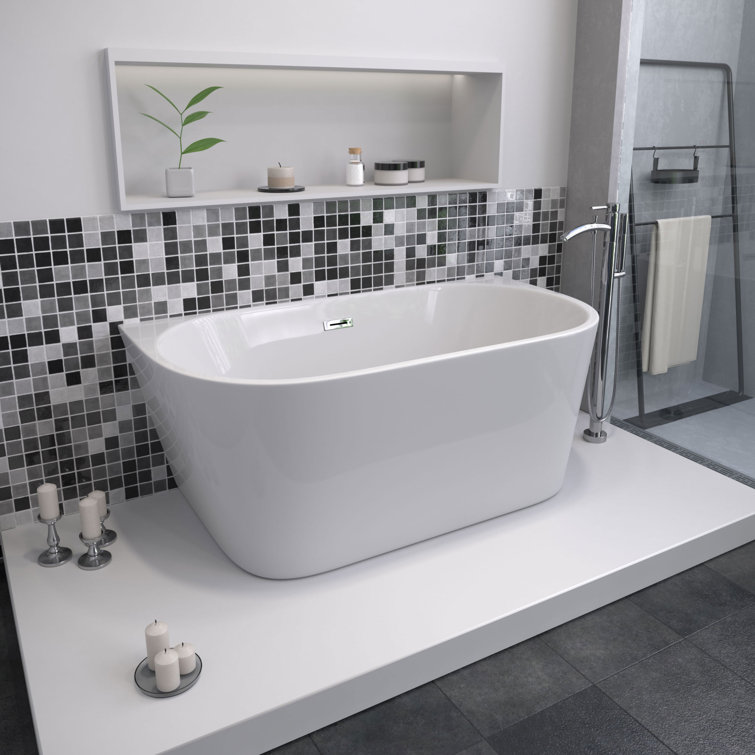 Taron Polished Chrome Freestanding Tub Filler with Hand Shower