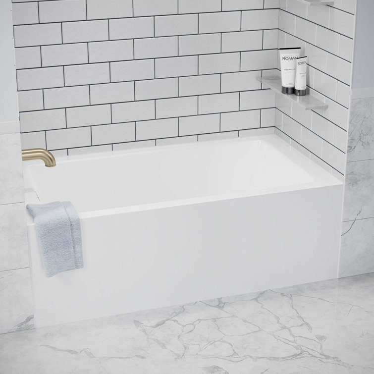 Grayley 60'' White Acrylic Alcove Soaking Bathtub