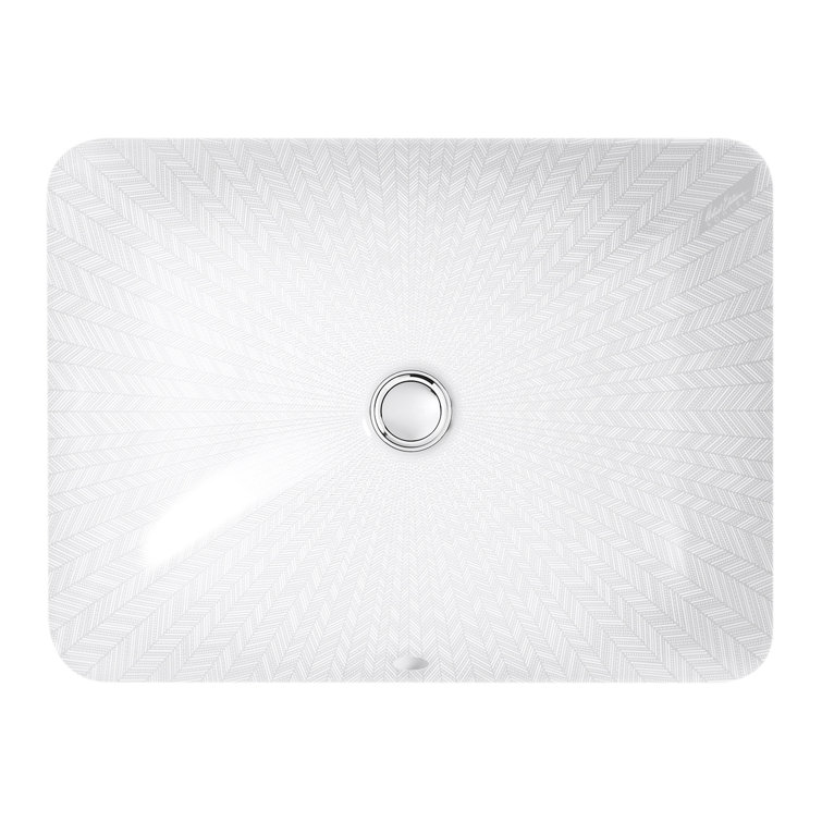 Sartorial Herringbone Caxton 15.5" White Ceramic Undermount Bathroom Sink