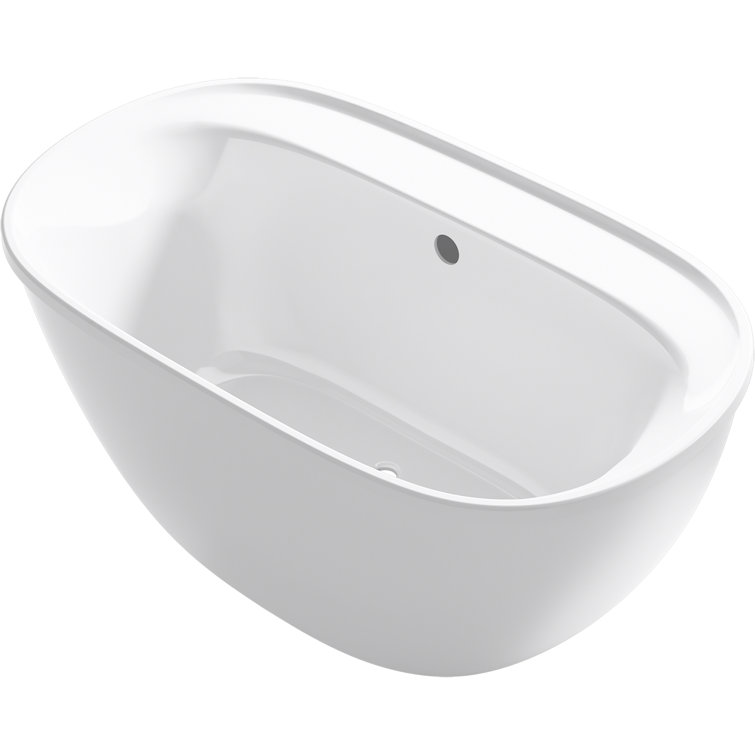 Spectacle 60'' White Acrylic Freestanding Soaking Bathtub