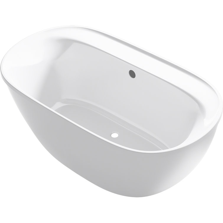Spectacle 66'' White Acrylic Freestanding Soaking Bathtub