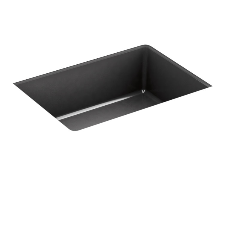 Verticyl 17" Black Rectangular Under-Mount Bathroom Sink