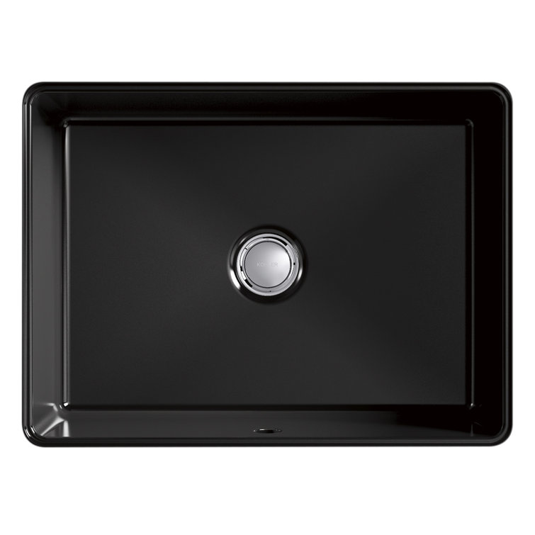 Verticyl 17" Black Rectangular Under-Mount Bathroom Sink