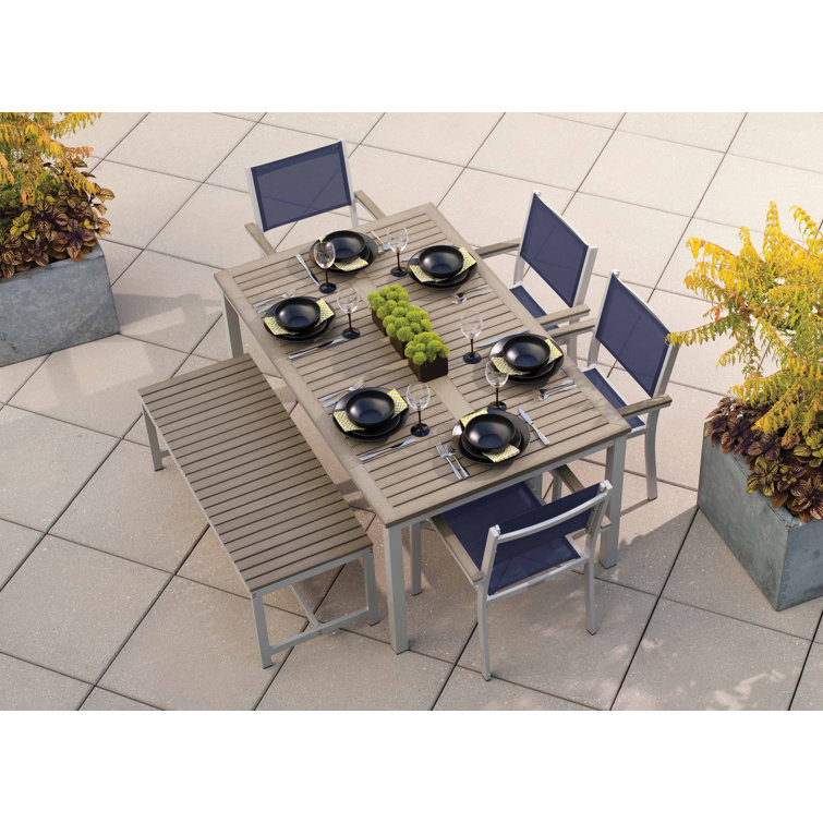 Carbon Aluminum Frame Modern Outdoor Dining Chair Set