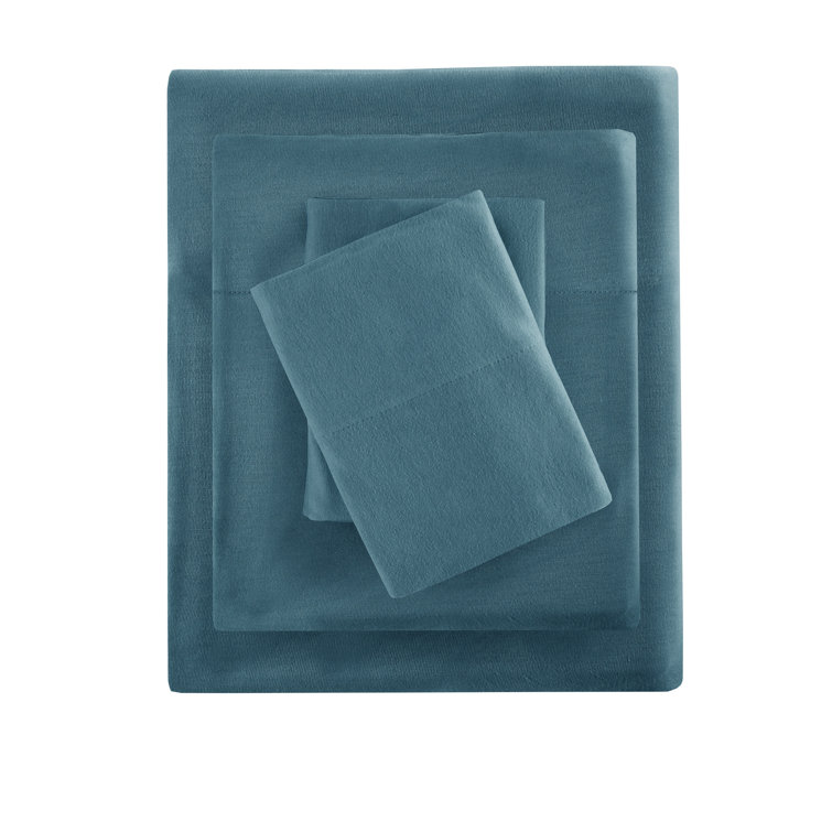 Dark Grey Full Cotton Blend Jersey Knit Sheet Set