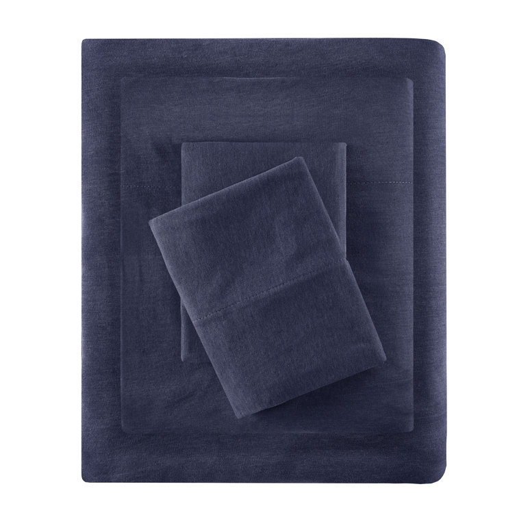 White Twin Polyester Jersey Knit Sheet Set