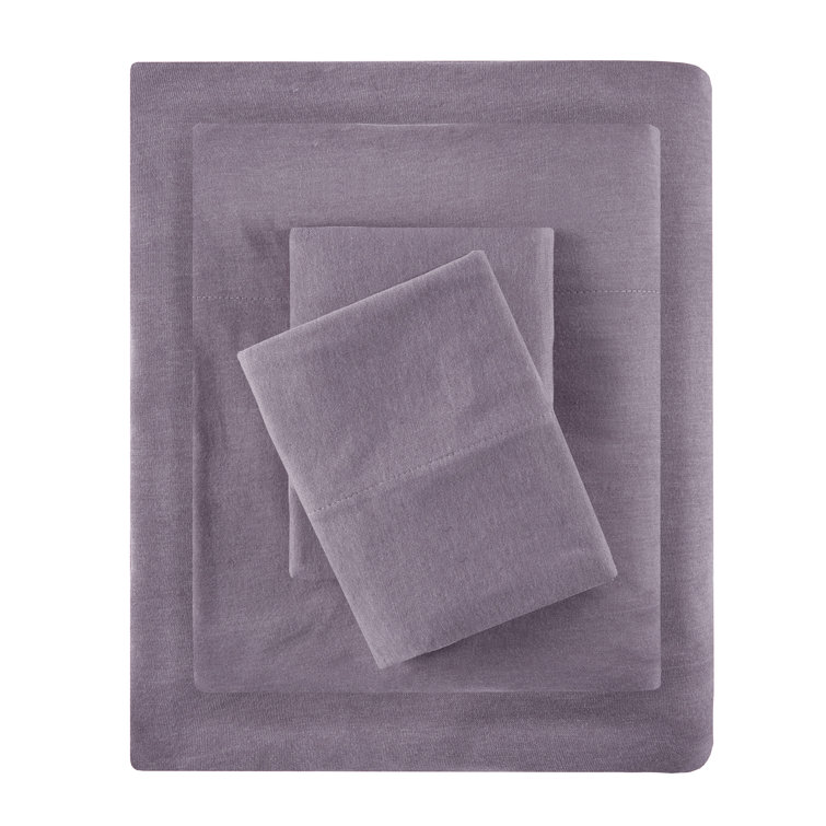 King Dark Grey Polyester Jersey Knit Sheet Set
