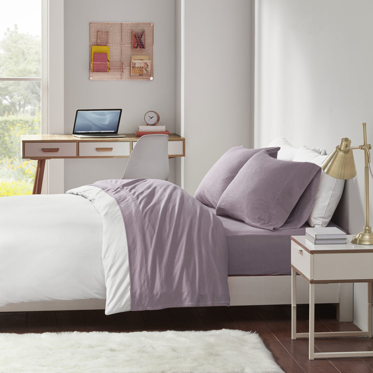 King Dark Grey Polyester Jersey Knit Sheet Set