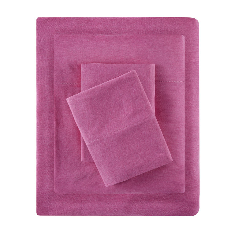 White Twin Polyester Jersey Knit Sheet Set