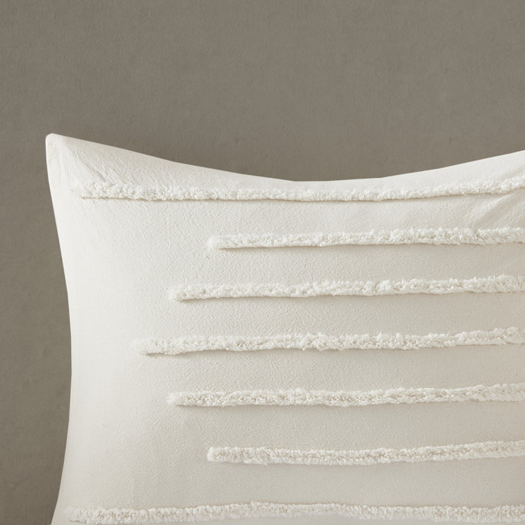 Ivory Cotton Chenille King/Cal King Duvet Cover Set