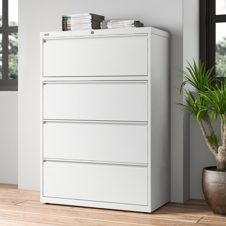 Secure 54.75'' Light Gray Steel 4-Drawer Lateral Legal File Cabinet