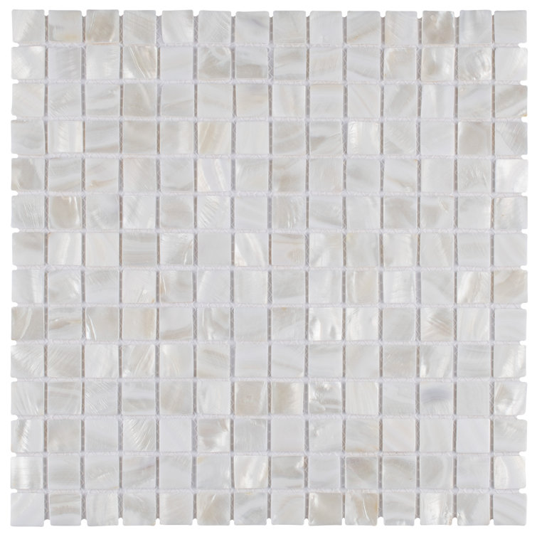 White Natural Shell Mosaic Wall Tile 12" x 12"
