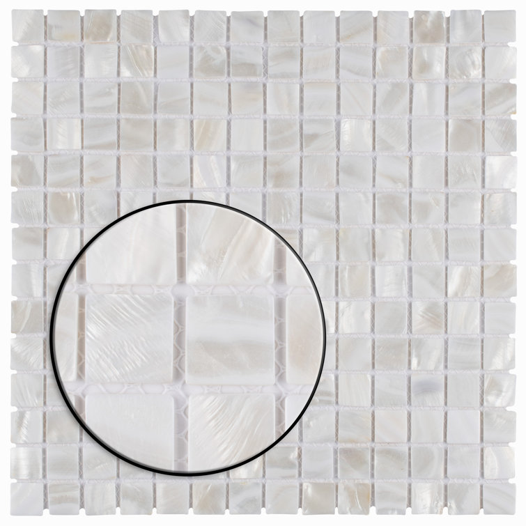 White Natural Shell Mosaic Wall Tile 12" x 12"