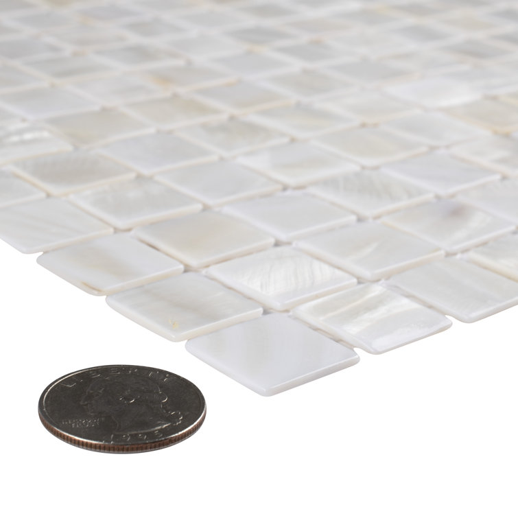White Natural Shell Mosaic Wall Tile 12" x 12"