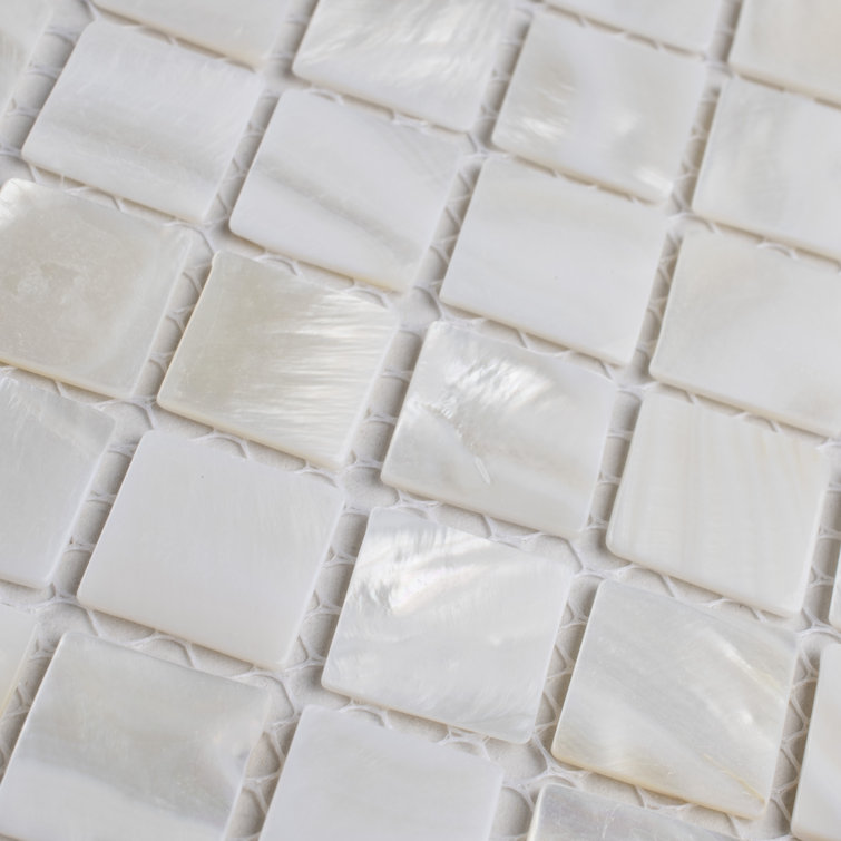 White Natural Shell Mosaic Wall Tile 12" x 12"